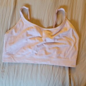 Auden Light Pink Ribbed Sports Bra